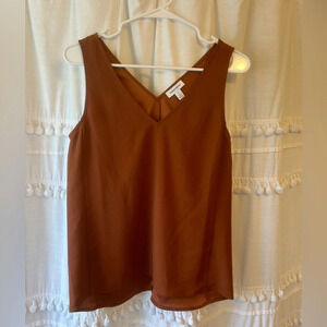 Nordstrom Women's Brown Double V-Neck Tank size XS
